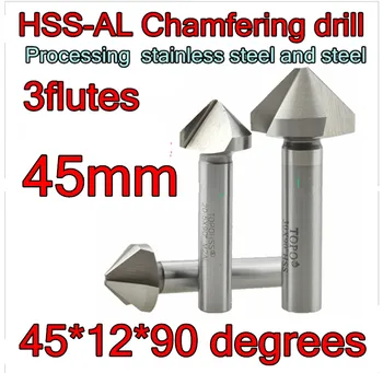 45*12*90 stupne Tvrdosti HRC62-64 3flutes HSS-AL Frézovacie vŕtať Spracovanie nehrdzavejúcej ocele a ocele Atď.