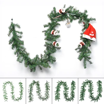 1PC 2.7 m Borovica Vianočné Dekoratívne Veniec Zelený Vianočný Veniec Umelý Vianočný Strom Ratan Banner Dekorácie