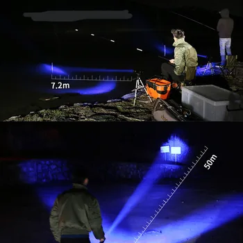 LED Svetlo Nočný Rybolov Lampa Vysoký Výkon Nabíjania Torchlight 4 Zdroj Svetla Biela Modrá Fialová Žltá Rybárske Lampa