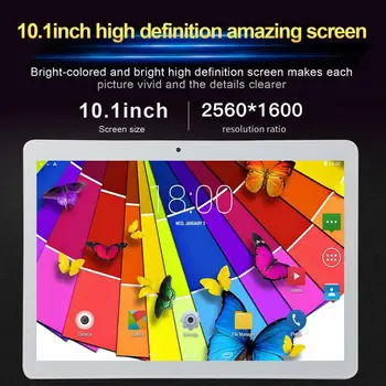 KT107 Kola Otvor Tablet 10.1 Palcový Veľký Displej Android 8.10 Verzia Fashion Prenosný Tablet 8G+64 G Zlata Tablet