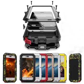 Doom brnenie Shockproof Telefón puzdro Pre iPhone 12 Pro 11Pro Max XS MAX XR X 7 8 Plus SE 2020 celého Tela Kryt Kovový Hliník Fundas