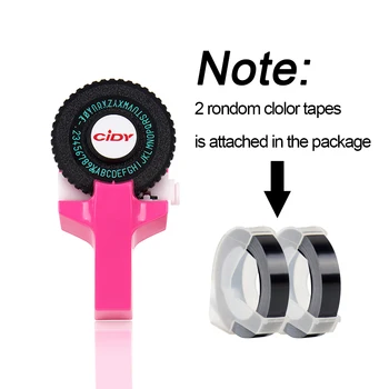 Ružová Farba 3D Razba Label Maker pre MOTEX E101 Upgrade Verzia C101 Mini DIY Príručka Stroji vhodné pre 9mm 3D označenie Páskou