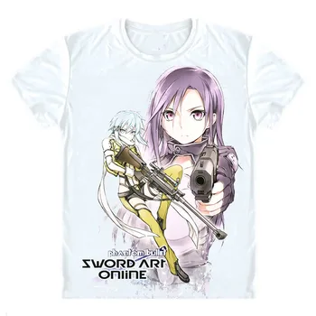 Sword Art Online Sodo Ato Onrain SAO Tričká Krátky Rukáv Košele Anime, Manga Asada Shino Sinon Hecate Yui Cosplay Tričko