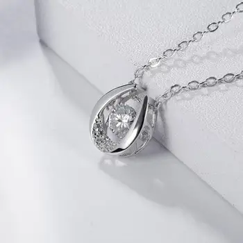 GEM BALET 925 Sterling Silver Ligotať Moissanite Šperky 5.0 mm 0.5 Ct Moissanite Diamantový Náhrdelník Prívesok Pre Ženy, Svadobné