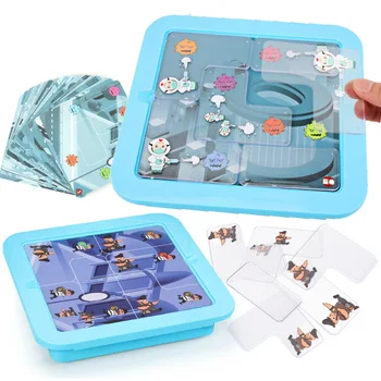 60 Výzvy Predstavenstva Vírus Tému Hry Puzzle 21*21 cm Prenosný Box Rodinnú oslavu IQ Intelektuálnej Hry Inteligentné Hračky Pre Deti, Dospelých
