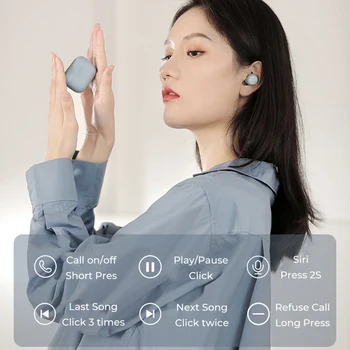 TWS Bezdrôtový Bluetooth Headset Noisedust-dôkaz Zníženia Športové Nepremokavé Headset Stereo Mini Binaural Slúchadlá Slúchadlá