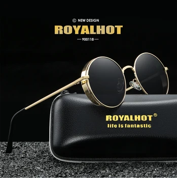 RoyalHot Muži Ženy Polarizované Zliatiny Kolo Rámom slnečné Okuliare Jazdy Slnečné Okuliare Odtiene Oculos masculino Muž 900118