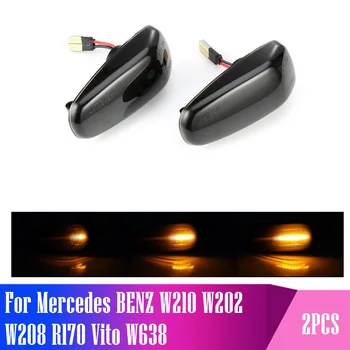 2 kusy Led Dynamické Bočné Obrysové Zase Signálneho Svetla Sekvenčné Blinker Svetlo Na Mercedes BENZ W210 W202 W208 R170 Vito W638
