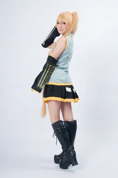 (QYY-073) Vocaloid 2. Akita Neru Žltá Cosplay Kostýmy