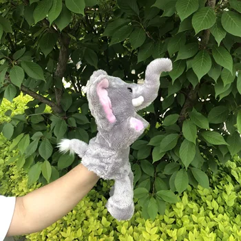 30 cm Pohyb úst džungle zviera slon bábkové prst hračka baby komfort položky rodič-dieťa hra oblečenie pre bábiky
