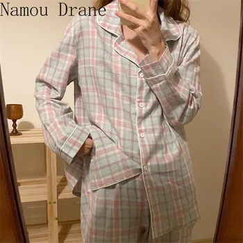 Nohavice Obleky, Ženy Pyžamo 2020 Nové Jeseň Zima Domov Pijama Mujer Dvoch-dielny Oblek Minimalistický Voľné Koberčeky Sleepwear