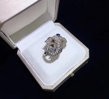 Roztomilé zviera slon krúžok 925 sterling silver s kubický zirkón jemné ženy šperky doprava zadarmo