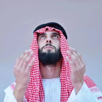 Islamské Oblečenie Muž Saudskej arabčina Dubaj Kostýmoch, Moslim Príslušenstvo Turban Modlí Klobúk Koberčeky Hlavu Šatku 135*135 cm