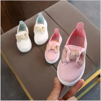 Dievčatá ležérne topánky detské Ružové Krásne Bowtie princezná topánky dieťa detí hrach jediné topánky, detské topánky