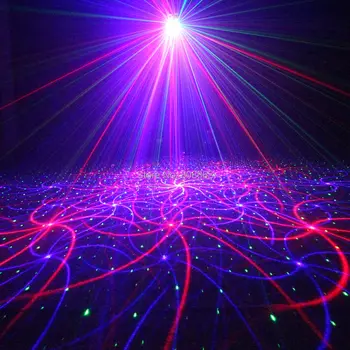 ESHINY MINI RGB Laser 2 Objektívu 12 Vzory Projektor Rodinnú oslavu Bar DJ Dovolenku Disco Vianoce Tanečnej scény Osvetlenie Svetlo N65T157