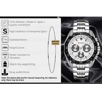 Módne, Luxusné Značky hodiniek Muž quartz plný nehrdzavejúcej ocele Sledovať Bežné Vojenské Športové Mužov Šaty Náramkové hodinky Gentleman podnikania