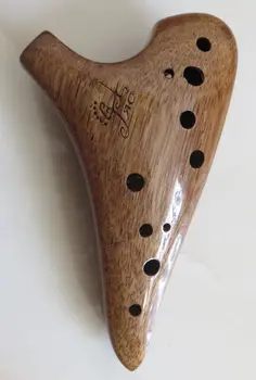 12 otvory hudobný nástroj AC dreva ocarina elm drevené alto C Ocarina flauta
