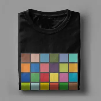 Fotograf T Shirt Mužov Color Checker Tabuľky T-Shirt Dizajnér Vintage Bavlna Tee Tričko Krátky Rukáv Letné Kolo Golier Oblečenie