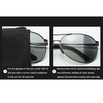 2020 Photochromic Polarizované slnečné Okuliare pre Mužov, Ženy Pilot Polaroid Chameleon Slnečné okuliare, Sfarbenie Jazdy letectva UV400