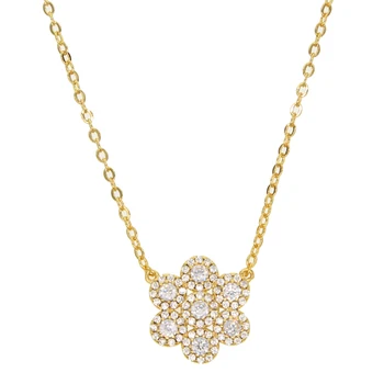 Zlatá farba AAA bielymi zirkónmi cz kvetinové kúzlo prívesok Geometrické eleganciu nádherné módne cz náhrdelník pre ženy darček
