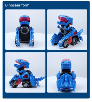 Dinosaurov úpravám Áut Hudby LED Auto Auto Transformácie Elektrické Dinosaura autíčka Vianočné Darčeky, Hračky pre Dieťa Chlapcov Deti