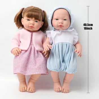 40.5 cm simulácia dlhé vlasy bebe reborn novorodenca bábika 16-palcové Mäkké silikónové Realistické Nepremokavé bábika DIY vzdelávania vaňa hračky dieťa
