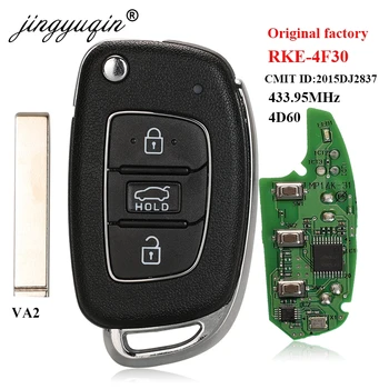 Jingyuqin originálnych Dielov 3 Tlačidlo Flip Diaľkové Auto Kľúč Pre Hyundai Verna RKE-4F30DJ2837 433.95 434Mhz 4D60 Pôvodné
