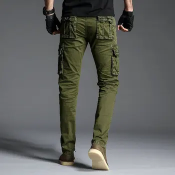 2021 Bavlna Pánske Cargo Nohavice Armády Taktické Nohavice Muž Multi-vrecko Outwear Rovné Nohavice Vojenské Nohavice Mužov Homme Pantalon