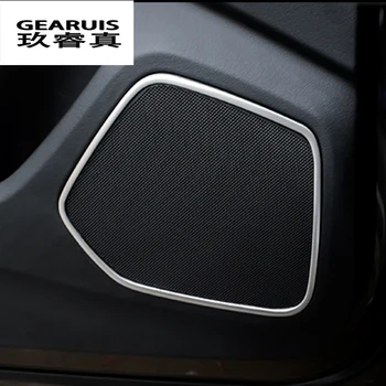 4pcs Auto Stereo krúžok kryt výbava Audio Reproduktorov panel dekoratívne pásy Horn kruhu Nehrdzavejúcej ocele, nálepky Pre Audi Q3 roky 2013-2017
