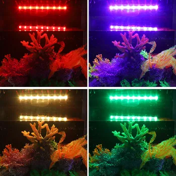 RGB Akvarijné svetlo 18-57cm Diaľkové ovládanie potápanie lampa Farebné čítanie 90-260v lampa pre rastliny, Ryby nádrž základné Obojživelné použitie