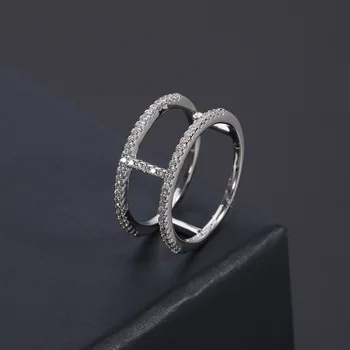 Nové kreatívne som v tvare kríža diamantový prsteň kórejský jednoduché retro čerstvé osobnosť temperament ženy môžu nosiť šperky značky