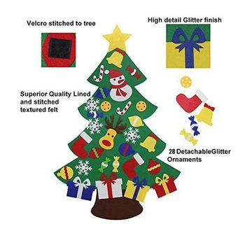 30Pcs urob si sám Cítil Vianočný Strom 3D vianočný stromček, stromček pre deti Deti Xma Darčeky cítil, ozdoby na vianočné stromčeky Visí Doma Dvere
