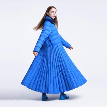 2020 jeseň a v zime Sukne štýl dlho nadol ženy bunda zvláštne Dizajn kabát Modrá plus veľkosť parkas žena a príčinné teplé nosenie