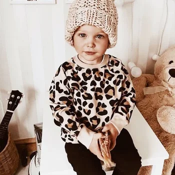 Dieťa Sveter detské Leopard Bunny Tlač Svetre Chlapec Dievča Oblečenie, Módne Roztomilý Batoľa Dievča Oblečenie na Jar Jeseň 1-8T Nosenie