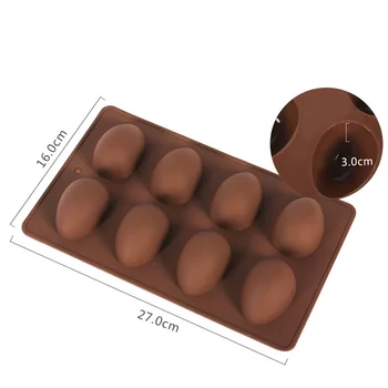 DIY Silikónové Formy 8 Dutiny Oválny Tvar Ručne vyrábané Čokolády Mydlo Formy Cake Decoration Nástroje