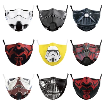 Star Wars 3D Tlač Maska Darth Vader Mandalorian Cosplay Masku na Tvár Pre Mužov, Ženy Vonkajšie Prachotesný Vetru Umývateľný Úst Maska