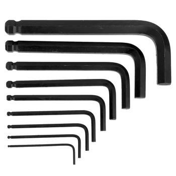 Súbor hex kľúče TUNDRA black, s loptou, CrV, a 1,5 - 10 mm, 9 ks. 2354400 Kľúča oprava ručné nástroje