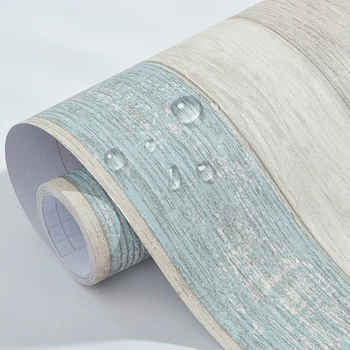 Póry dreva PVC Nepremokavé Self-adhesive Vinyl na Stenu Papier Stredomoria Pruhované Tapety Na Stenu Spálne Nálepky Domova 5M