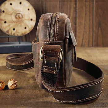 AETOO Crazy horse kožené pánske malá taška, kožené bežné mini taška cez rameno, cowhide retro horizontálne mužov taška