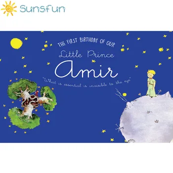 Sunsfun fotografie pozadí malý princ tému narodeninovej party mesiac, hviezdy pozadí photocall photo studio photobooth