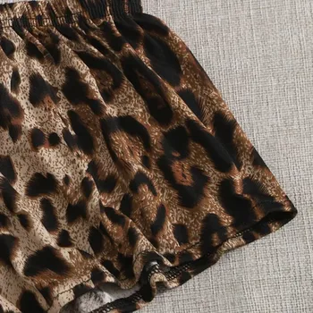 Sexy Leopard Tlač Čipky Pyžamo Nastaviť V Krku Krátke Camis + Šortky Pijama Sady Letných Pohodlné Dvojdielne Ženy, Oblečenie Pre Voľný Čas