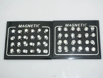 Nové 24pcs/veľa 3/4/5/6/7mm Kolo Crystal Drahokamu Magnet Stud Náušnice Puk Dámske Pánske Magnetické Falošné Ucha, Plug Šperky