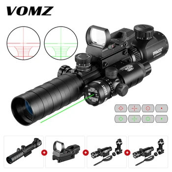 VOMZ 3-9X32EGC Taktické Zrakového Červená Zelená Osvetlené Riflescope Holografické Reflex 4 Reticle Červená Zelená Bodka Combo Lov Rozsah
