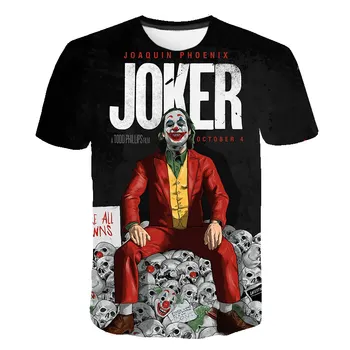 Letné 3D Vytlačené Klaun T Shirt deti Joker Tvár chlapci tričko roztomilý Dievča oblečenie, Krátke Zábavné Tričká Topy & Tees camisetas