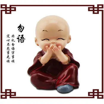Čínsky Gongfu Mních Figúrka Živice Shaolin Kung Fu Mních Socha Budhistické Obrázok Home Office Auto Bábiky Dekor