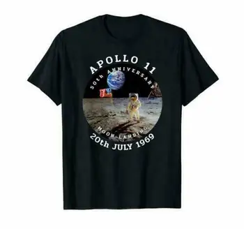Apollo 11 Tričko 50. Výročie Mesiac Vstupnej 1969 2019 T-Shirt Čierna Vyrobené v Usa v roku 2019 Unisex Tričká