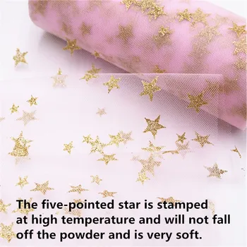 15 cm*9.2 m Print, Zlaté Hviezdy Tylu Roll Textílie Cievka Plavidlá Tylu Tutu Šaty Organza Baby Sprcha Narodeniny, Svadobné Dekorácie