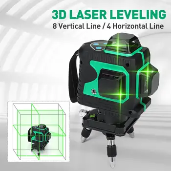 Laser Úrovni 12 = 3D Profesionálne Self-Vyrovnanie 360 Horizontálne a Vertikálne Zelený Laserový Lúč Line Stavať Meracie Nástroje