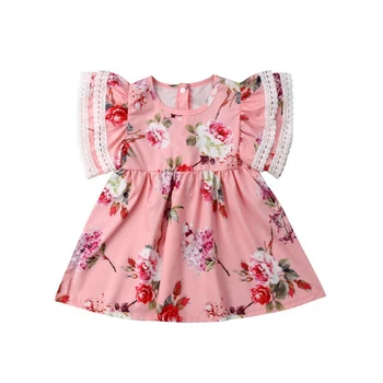Letné Šaty Pre Baby Girl Dress Kvetinový Tlač Detské Oblečenie Strana Deti Dievča Svadobné Šaty