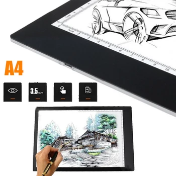 Prenosné A4 LED Svetlo Kreslenie Pad Tablet USB Powered Digitálne Grafické Pad Elektronické Umenie, Maľovanie, Písanie Kópiu Doske Auta
